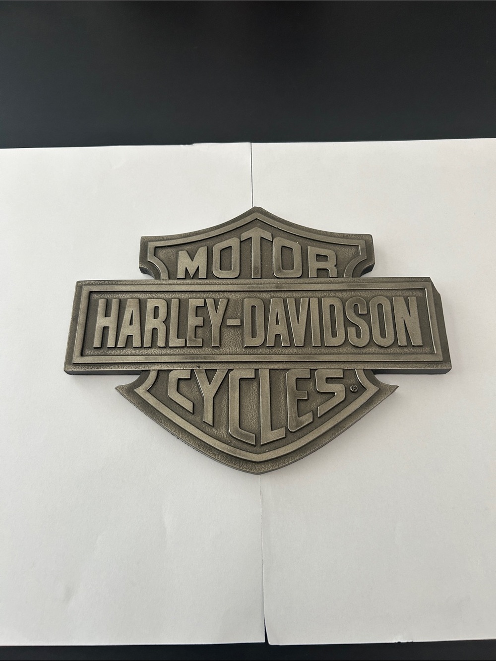 Harley-Davidson Raised Bar & Shield Wall Emblem — Gunmetal